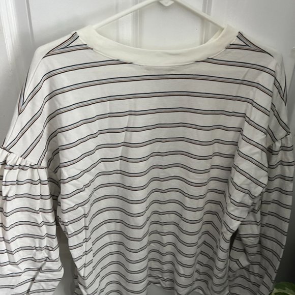 Striped White and Black Women's Top - Picture 5 of 8